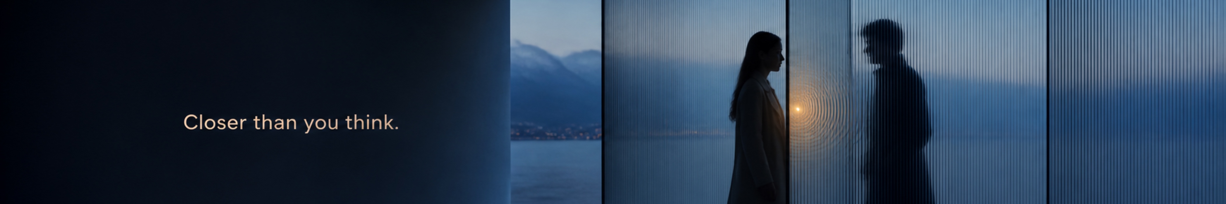Two people meeting beside Lake Geneva near Lausanne